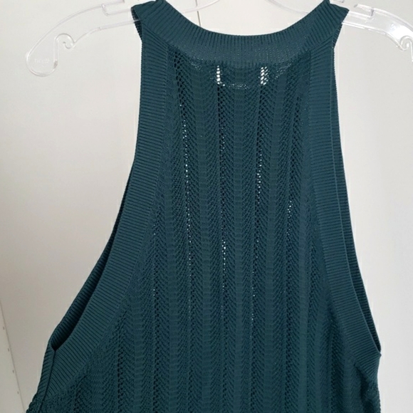 Wilfred Dark Green Crochet Boho tank top w scalloped hem - Picture 4 of 11